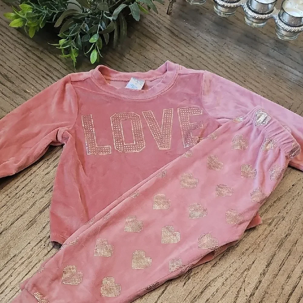 The Children's Place Pink Love Pajama Set 3T